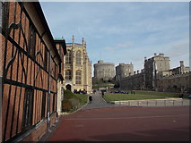 SU9676 : Windsor Castle: view up the Lower Ward by Chris Downer