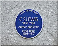 J3875 : CS Lewis plaque, "Little Lea", Belfast (March 2016) by Albert Bridge