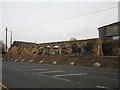 Partly demolished farm building at Manor Farm