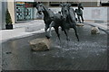 View of horse statues in the fountain in the Goodman