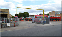 TQ3276 : Bus entrance to Camberwell bus garage, Camberwell Station Road, London by Robin Stott