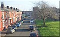 Straight street and terraced houses