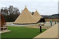 SH7767 : Tepees at Surf Snowdonia by Richard Hoare