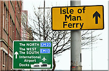 J3474 : Isle of Man ferry direction sign, Belfast (March 2016) by Albert Bridge