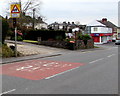 Warning sign - school patrol, Caerleon Road, Newport