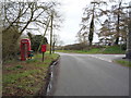 Elizabeth II postbox and phonebox on Station Road, Dullingham