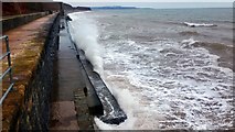 SX9777 : Waves breaking at Sea wall near Dawlish Warren by PAUL FARMER