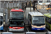 J3373 : Express coaches, Gt Victoria Street bus depot, Belfast (March 2016) by Albert Bridge