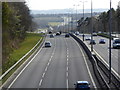 A23 at Handcross with a view to the Downs