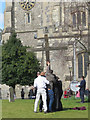 SP9211 : Good Friday in Tring (8) Erecting the Cross by Chris Reynolds