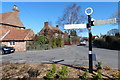 Signpost in the centre of Rolleston village