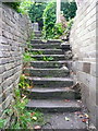 Steps on footpath up to Lower Brockwell Lane, Sowerby