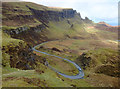NG4467 : Hairpin on the road from Staffin to Uig by John Allan