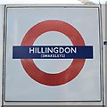 TQ0785 : Hillingdon tube station - roundel by Mike Quinn