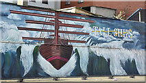 J3475 : Tall ships mural, Belfast (March 2016) by Albert Bridge