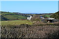 View over hedges to Woodhuish Farm