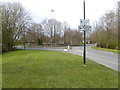 Looking across roundabout on Pelham Drive