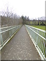 Long slope from footbridge to ground