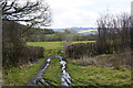 Soggy farm access near Troedrhiwgoch