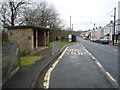 Bus stop and shelter on Pont Lane