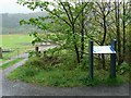 Gate to reclaimed fields and information sign