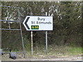 Roadsign on the A14 slip road