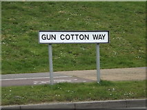 TM0558 : Gun Cotton Way sign by Geographer
