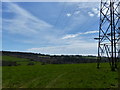 Power lines crossing the fields