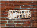 Boyscott Lane, Bungay; Peace Year commemoration street sign