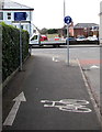 Cyclists Beware Pedestrians sign, Griffiths Avenue, Cheltenham 