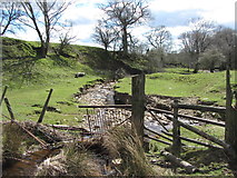 ST1398 : Fence across the Nant Bryncanol by Gareth James