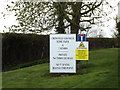 TM1256 : Crowfield Airfield Home Farm sign off The Green by Geographer