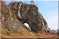NM8944 : Rock arch, Clach Tholl by Jim Barton