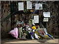 Flowers in Boutport Street in remembrance of 