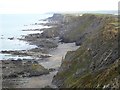 Cliffs, rocks and sand north of Higher Longbeak