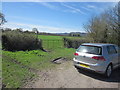 Guarlford Road B4211 Footpath Sign With The Malverns in Distance