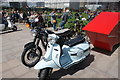 View of two motorbikes parked up by Lewis Cubitt Park