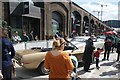 View of the row of shops on Stable Street from inside the Classic Car Boot Sale