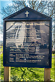 TA0489 : Information Board, St Mary's Parish Church, Scarborough, Yorkshire by Christine Matthews