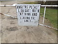 TM1251 : Sign on the gates at Barham Pits by Geographer