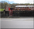 Gate to steps up to Clun Primary School, Clyne