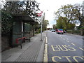 Bus stop and post box on The Ridgeway (A1005)