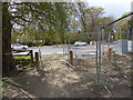 Footpath from the east arrives at a mess on Balcombe Road