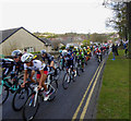 Lady cyclist tackling the Cote De Conisbrough in the Tour De Yorkshire