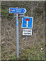 TM1054 : Cycle Path sign off Norwich Road by Geographer