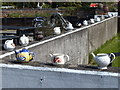 Teapots outside Torksey Lock Tea Room