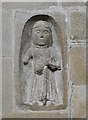 Youlgreave: All Saints Church: The Norman pilgrim figure on the north wall