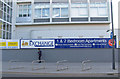 Signs on former BT Telephone Exchange Wharf Street side