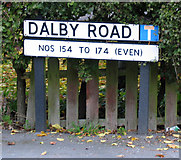 SK7517 : Dalby Road sign by Andrew Tatlow