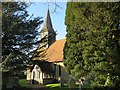 The Entrance Porch and Spire of Holy Cross Church in Hoath